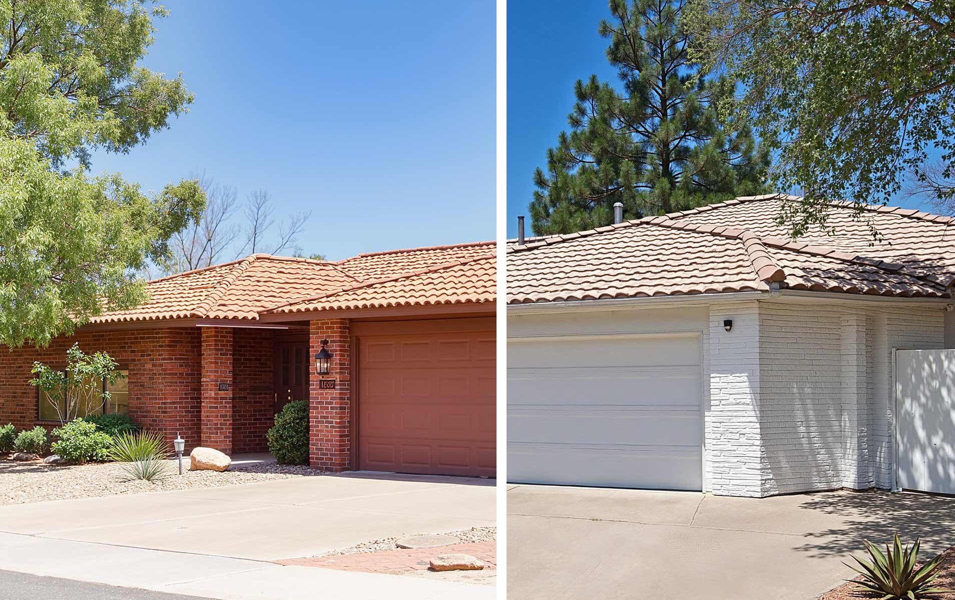 Red Brick Home Painted White Before and After, cost to paint a house exterior in Phoenix Arcadia, average cost to paint house, cost to paint home, cost to paint entry way