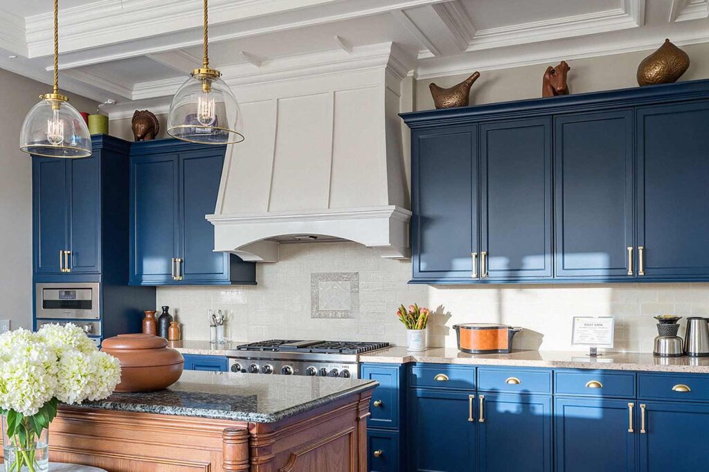 Kitchen with White walls and Navy Blue Cabinets, painter for cabinets, Refresh and Revive: Stunning Painting Ideas from a Master Cabinet Painter, Nautical Navy Blue