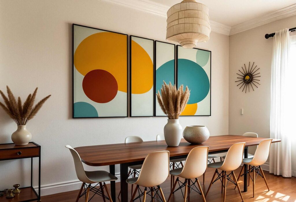 Mid-century Modern Phoenix Neighborhood Dining Room, Interior Design Styles, phoenix painting, interior design