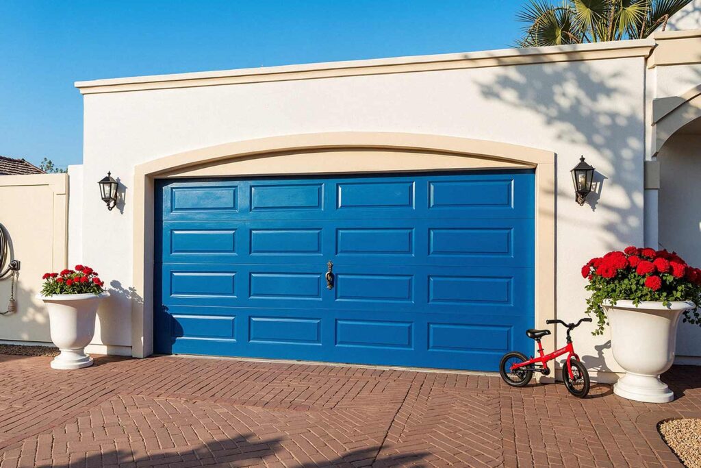 Blue Garage Door With Cream Trim and White Walls, garage door colors, garage door paint ideas, modern garage door colors, garage door color schemes, best garage door colors, curb appeal, garage door painting ideas, Garage Door Colors, Garage Door Hues, Garage Door Shades, Garage Door Tints, Garage Door Paint Ideas, Garage Door Coating Concepts, Garage Door Finishing Suggestions, Garage Door Color Inspirations, Modern Garage Door Colors, Contemporary Garage Door Hues, Trendy Garage Door Shades, Current Garage Door Colors, Garage Door Color Schemes, Garage Door Color Combinations, Garage Door Color Palettes, Garage Door Color Arrangements, Best Garage Door Colors, Top Garage Door Hues, Ideal Garage Door Shades, Recommended Garage Door Colors, Curb Appeal, Exterior Charm, Street Appeal, Home Aesthetics, Garage Door Painting Ideas, Garage Door Painting Concepts, Garage Door Painting Inspirations, Garage Door Painting Suggestions