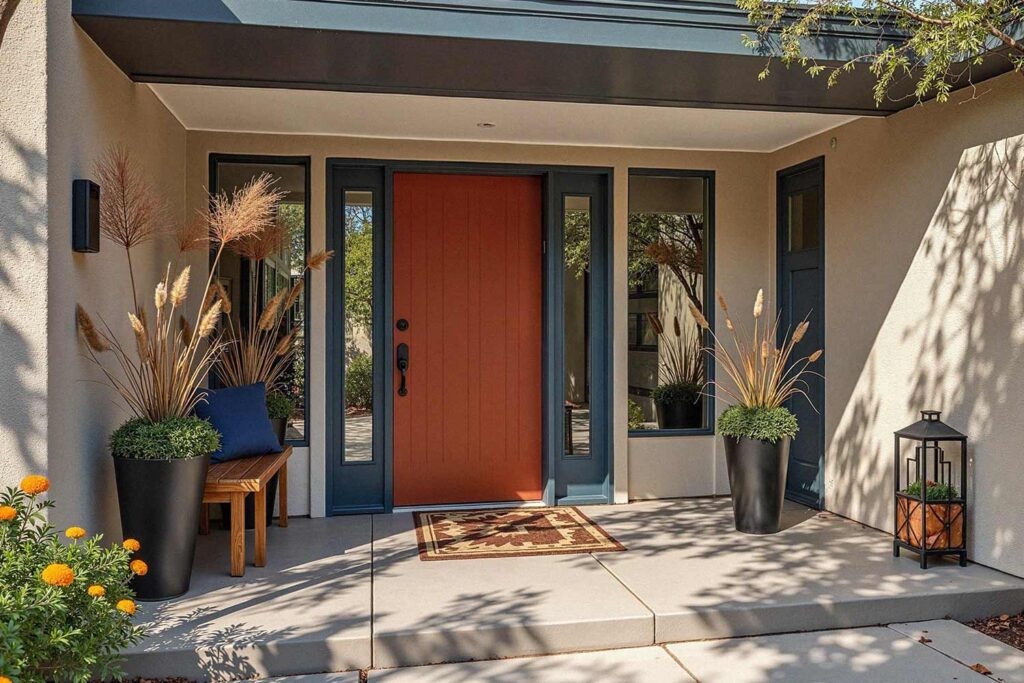 Copper Wire Front Door with Modern Elegance, front door painting, painting front porch, painting front door, front door colors, front patio colors, curb appeal, best front door colors, front door color ideas, front door color trends, popular front door colors, front door paint finishes, front door color combinations, painting exterior doors, front door color schemes, front door makeover, front door color for resale, front door accent colors, Unlock Your Home’s Personality with Bold Front Door Colors and Fresh Painting Ideas