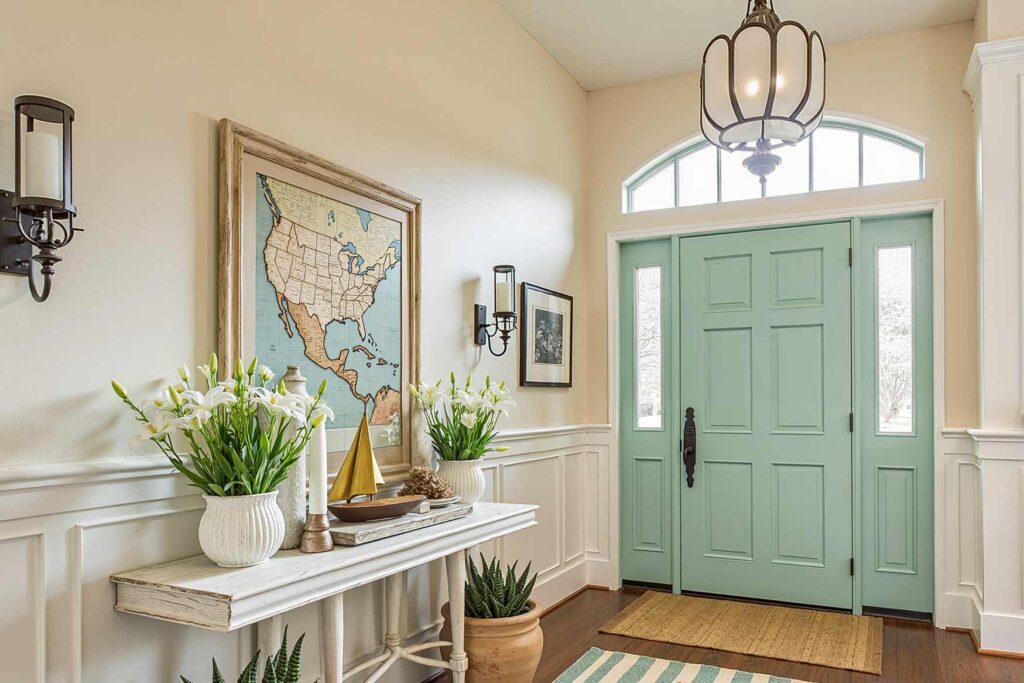 Entry Foyer with Coastal Serenity with Beige Walls White Trim and Green Door, coastal decor Phoenix, Maritime design Scottsdale, Seaside decor Arcadia, Ocean-inspired design near me, Beach-style decorating nearby, Coastal interior design painter, Shoreline aesthetics and painting, Painting Oceanfront style, Coastal home design, Maritime home decor, Seaside-inspired design, nautical decor, Maritime theme, Sailor style, Ship-inspired design, Navy design, Maritime motif, Seafaring style, Marine decor, Boating-inspired design, Harbor style, Maritime aesthetic, beach house decor, Oceanfront home style, Seaside home design, Coastal living decor, Beach cottage style, Shoreline home design, Coastal retreat decor, Beach-inspired home, Seaside living style, Ocean house design, Beach bungalow decor, Related Long-tail Keywords: , How to create coastal style at home, Beach house paint colors, Coastal color schemes for homes, Maritime-inspired room designs, Beach house interior paint ideas, Coastal exterior paint combinations, Nautical color palettes for homes, Beach-inspired home makeover, Coastal paint colors for desert homes, Maritime design for modern homes