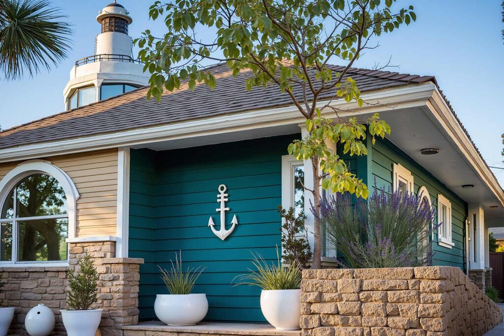 Nautical-Inspired Desert Home Exterior with Teal and Cream Siding and White Trim, coastal decor Phoenix, Maritime design Scottsdale, Seaside decor Arcadia, Ocean-inspired design near me, Beach-style decorating nearby, Coastal interior design painter, Shoreline aesthetics and painting, Painting Oceanfront style, Coastal home design, Maritime home decor, Seaside-inspired design, nautical decor, Maritime theme, Sailor style, Ship-inspired design, Navy design, Maritime motif, Seafaring style, Marine decor, Boating-inspired design, Harbor style, Maritime aesthetic, beach house decor, Oceanfront home style, Seaside home design, Coastal living decor, Beach cottage style, Shoreline home design, Coastal retreat decor, Beach-inspired home, Seaside living style, Ocean house design, Beach bungalow decor, Related Long-tail Keywords: , How to create coastal style at home, Beach house paint colors, Coastal color schemes for homes, Maritime-inspired room designs, Beach house interior paint ideas, Coastal exterior paint combinations, Nautical color palettes for homes, Beach-inspired home makeover, Coastal paint colors for desert homes, Maritime design for modern homes