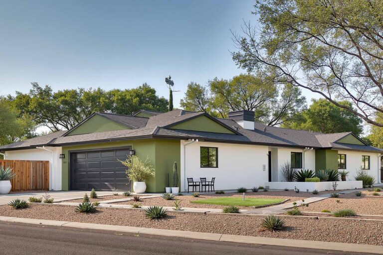 Retro Ranch Modern Gradiant Color Ranch House Color Schemes for Stunning Curb Appeal - Bryce House Painting