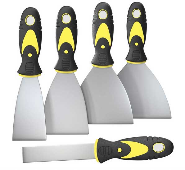 Tools & Home Improvement, Paint, Wall Treatments & Supplies, Painting Supplies & Tools, Paint Application Tools, Painting Tool Kits, Bates- Paint Scraper, 5 Pc Scraper Tool, Putty Knife Set, Putty Knife, Painting Tools, 5 in 1 Tool, Spackle Knife, Wallpaper Scraper, Painters Tool, Crown Molding Tool, Paint Remover for Wood, Scraper